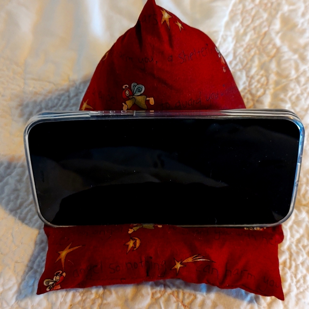 Handmade angel fabric cell phone stand holder